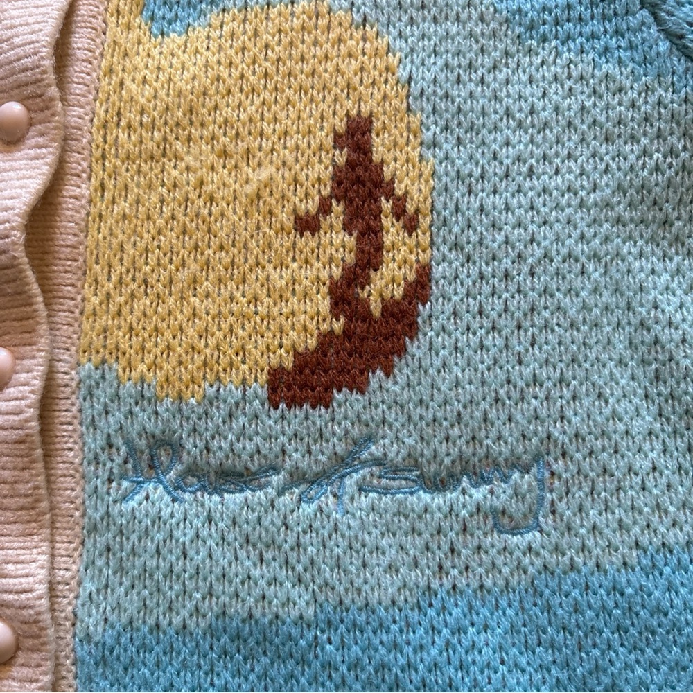 House Of Sunny Surfer Graphic Print Stretch Knit Cardigan Size 4 - Picture 8 of 16